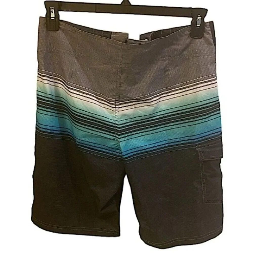 Mossimo Mens Size 30 Board Shorts Drawstring Swimming Bathing Suit Stripes